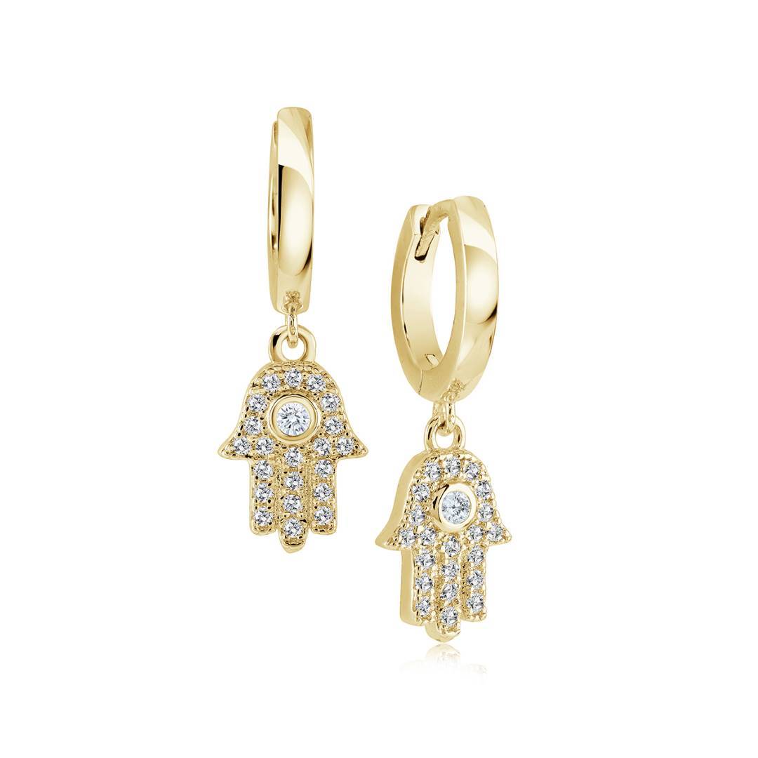 CZ HAMSA EARRINGS