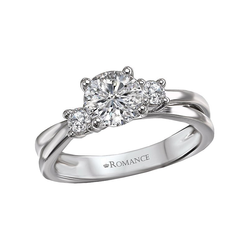 Romance 3-Stone Semi-Mount Diamond Ring