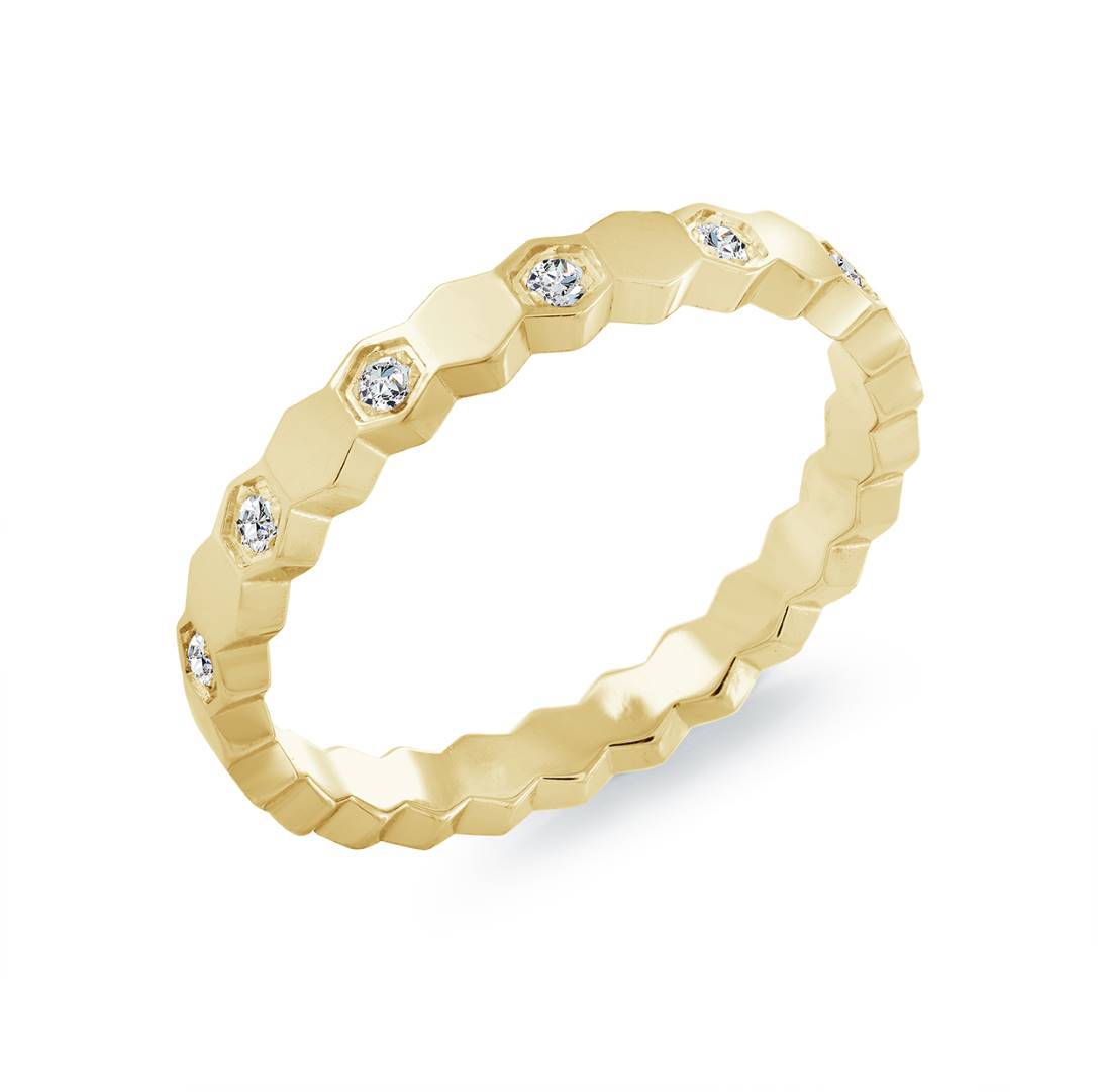 MULTI CZ HEXAGON RING