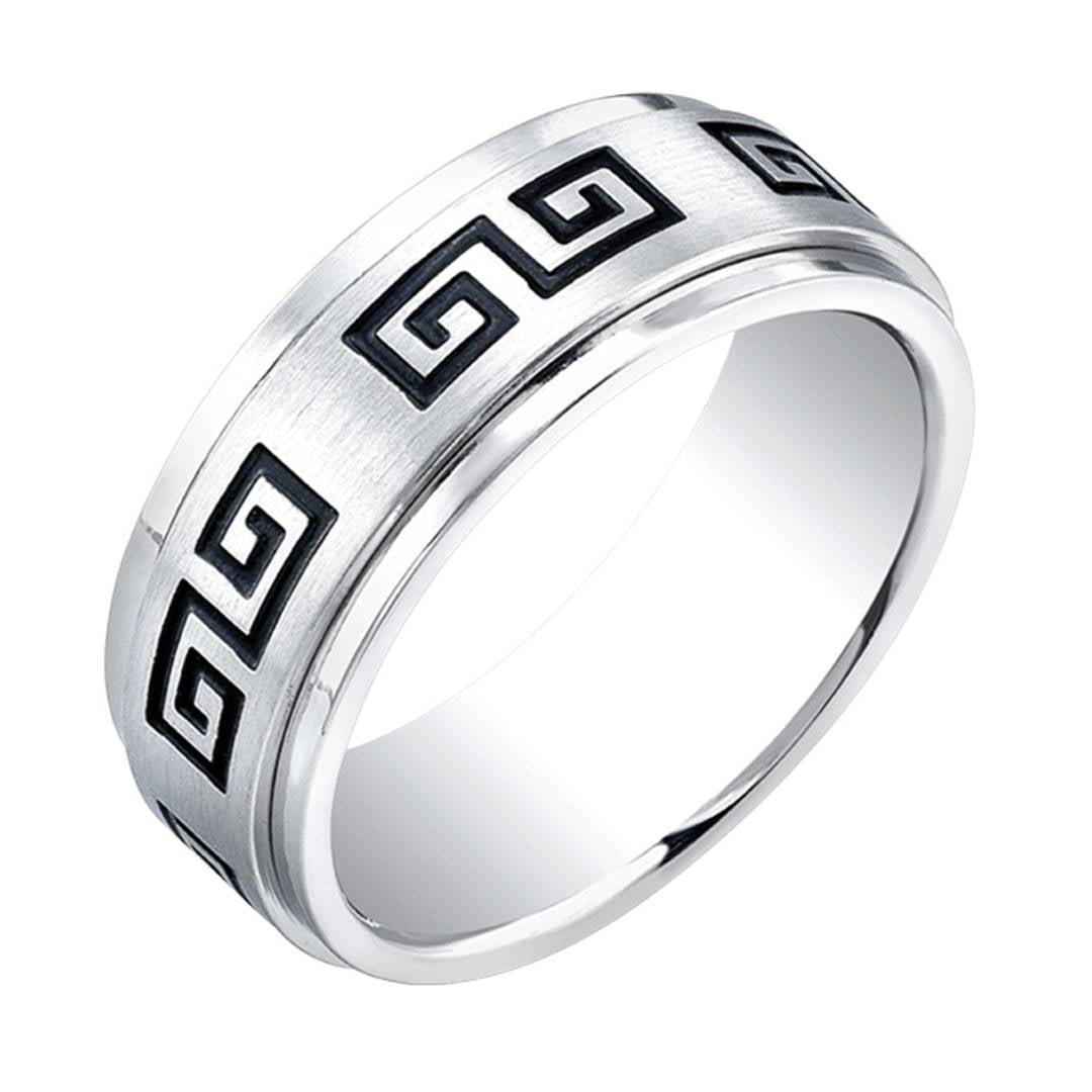 GREEK KEY SPINNER RING