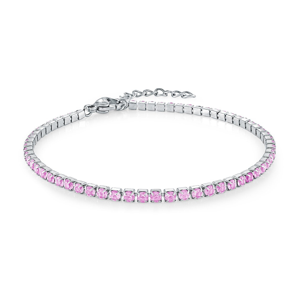 2MM COLOR-CZ TENNIS ANKLET