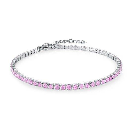 2MM COLOR-CZ TENNIS ANKLET