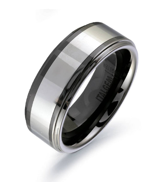 8MM TUNGSTEN & CERAMIC BAND