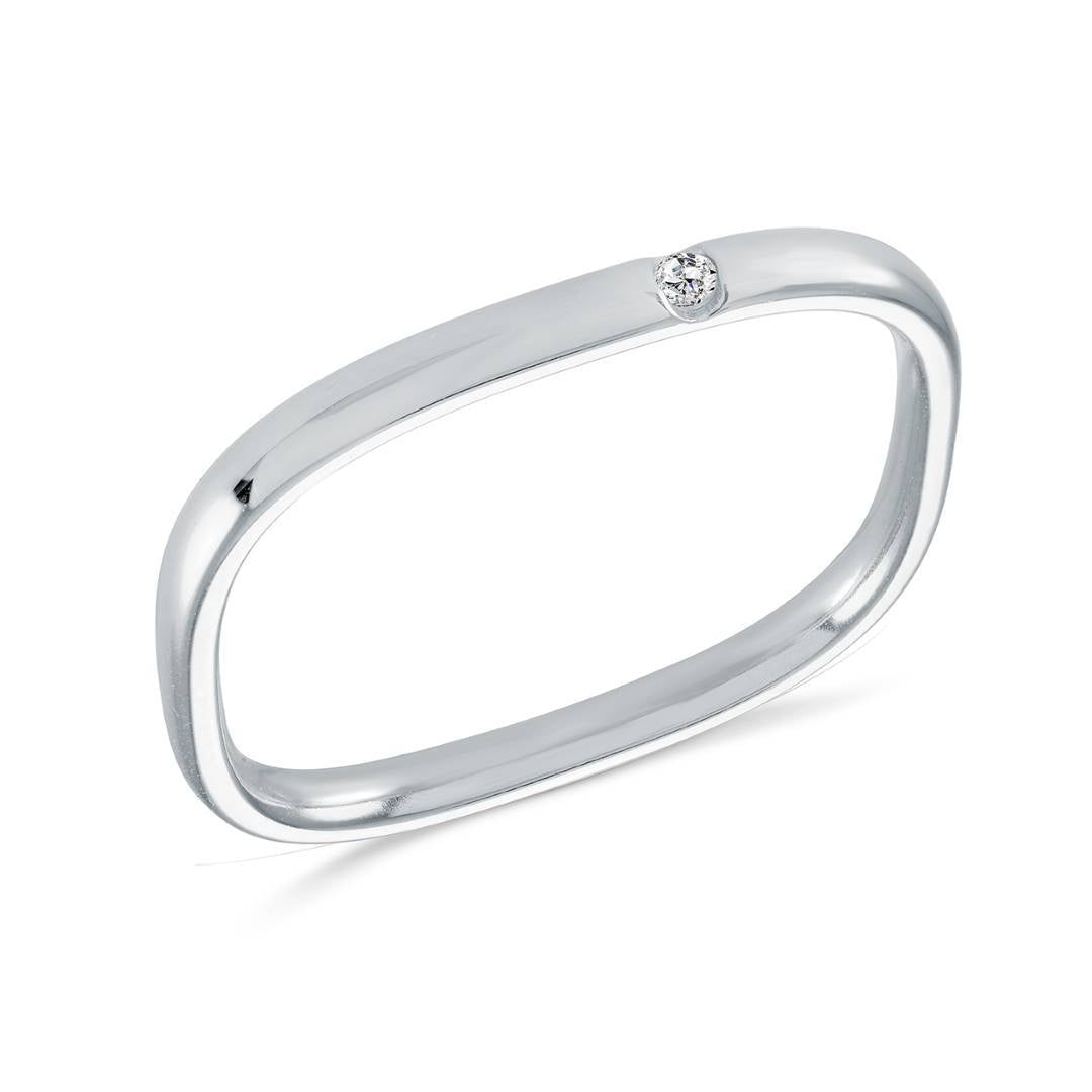 SINGLE-CZ SQUARE RING