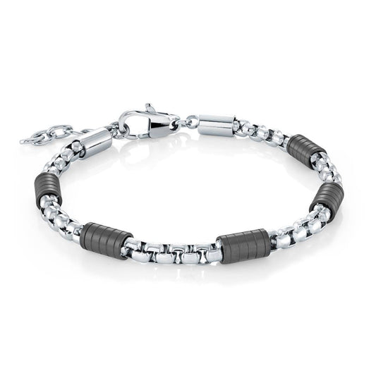 4.5MM BOX-LINK BLACK-STOPPERS BRACELET