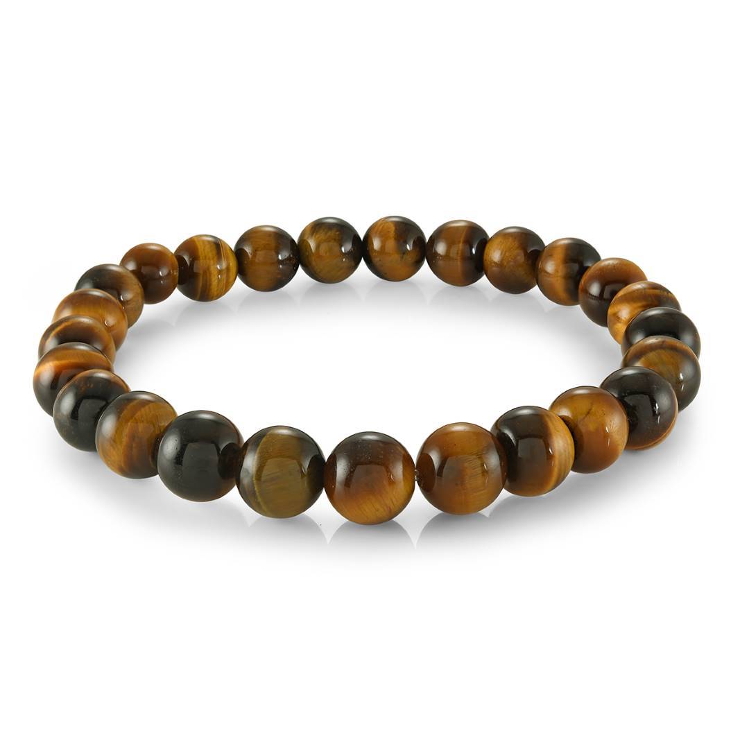 8MM TIGER'S-EYE BEAD BRACELET