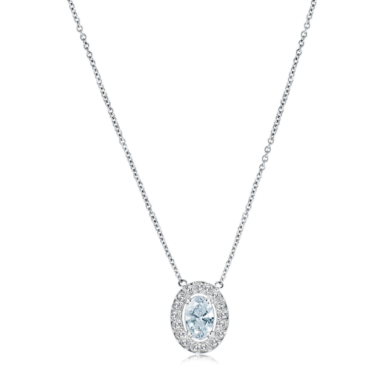 OVAL HALO NECKLACE
