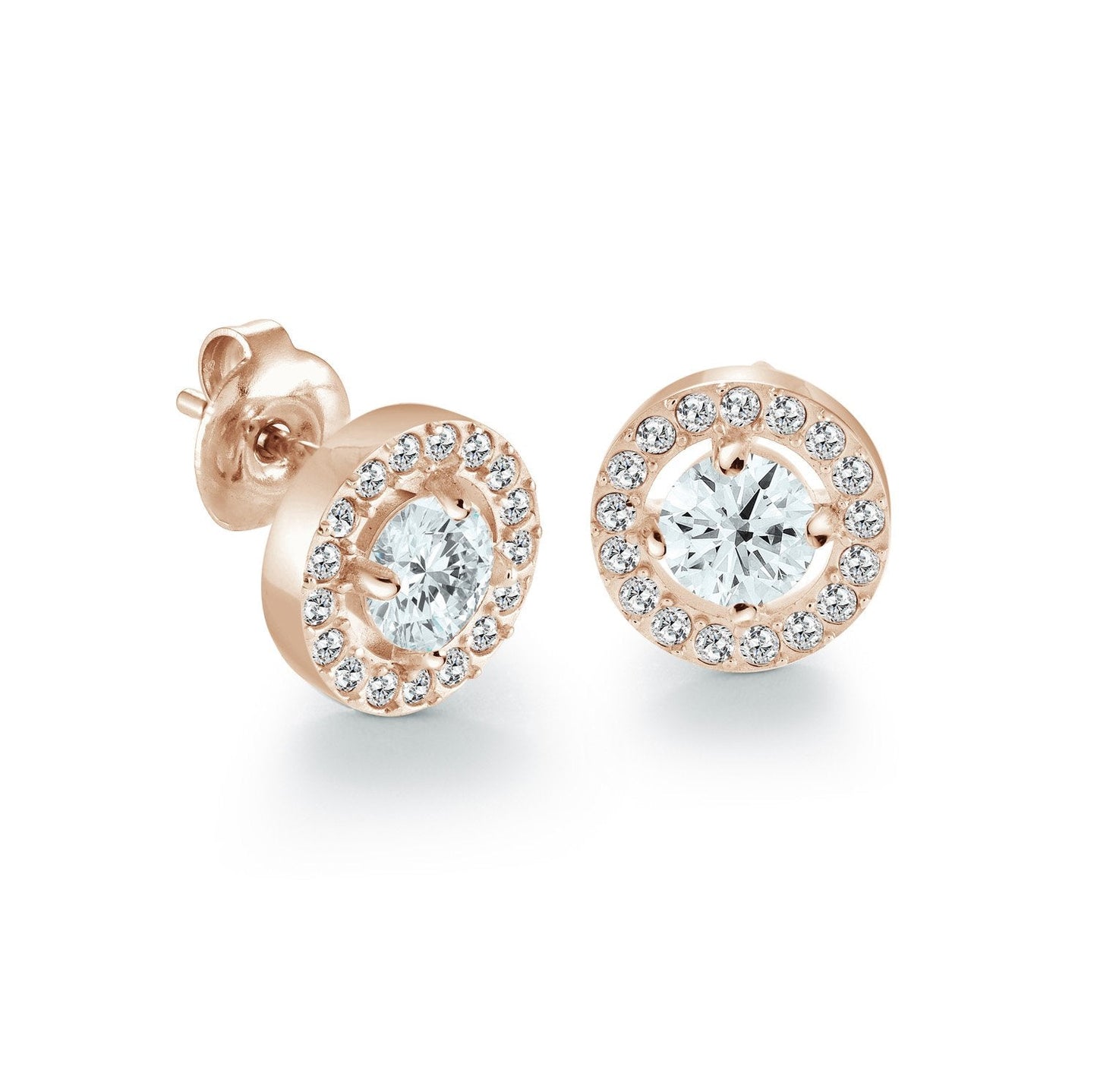 8.5MM CIRCLE HALO EARRINGS
