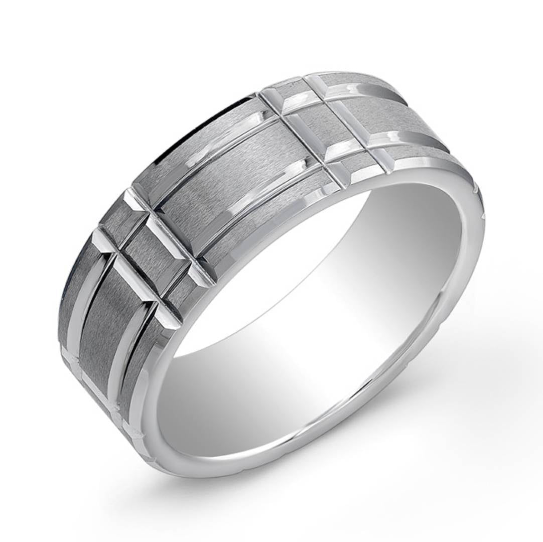 8MM RECTANGULAR TUNGSTEN BAND