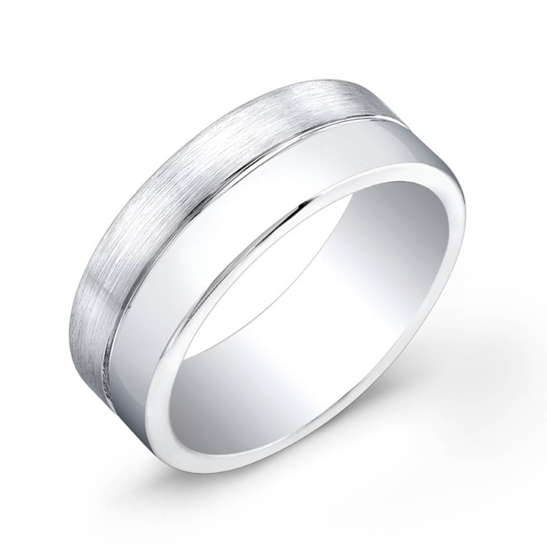 8MM HALF BRUSHED COBALT BAND