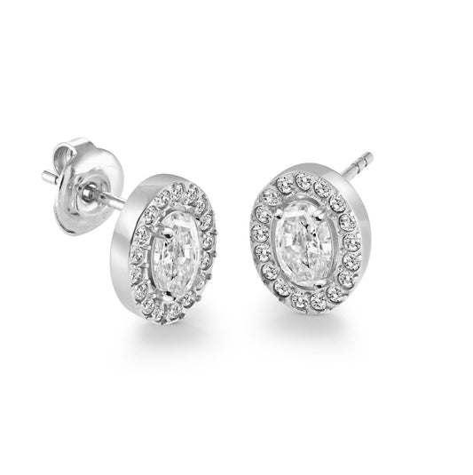 7.5MM OVAL HALO EARRINGS