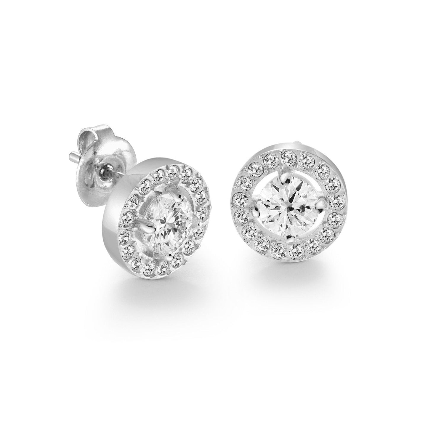 8.5MM CIRCLE HALO EARRINGS