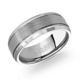 8MM BRUSHED TUNGSTEN BAND