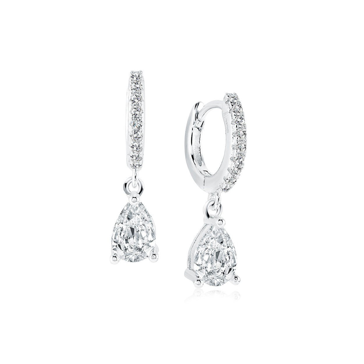 CZ PEAR-DROP EARRINGS