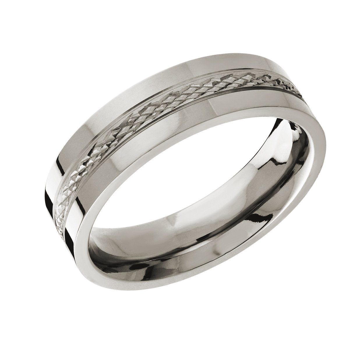 6MM DIAMOND CUT TITANIUM BAND