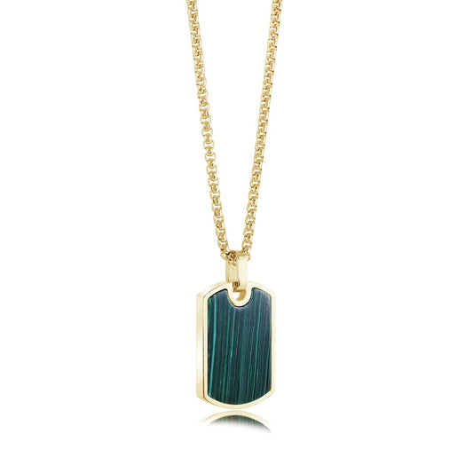 MICRO GEMSTONE DOGTAG PENDANT