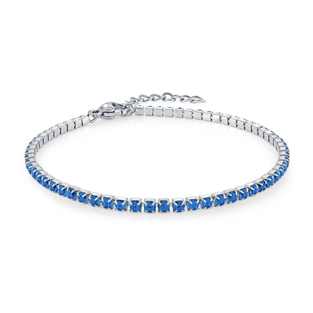 2MM COLOR-CZ TENNIS ANKLET
