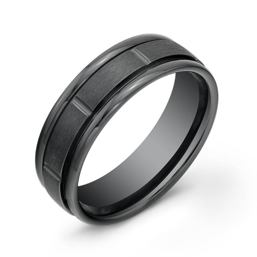 7MM TITANIUM GROOVED BAND