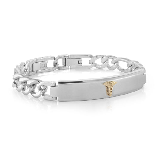9.5MM FIGARO LINK MEDIC ALERT BRACELET 2