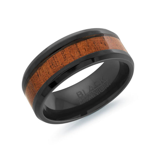 8MM TITANIUM WOOD INLAY BAND