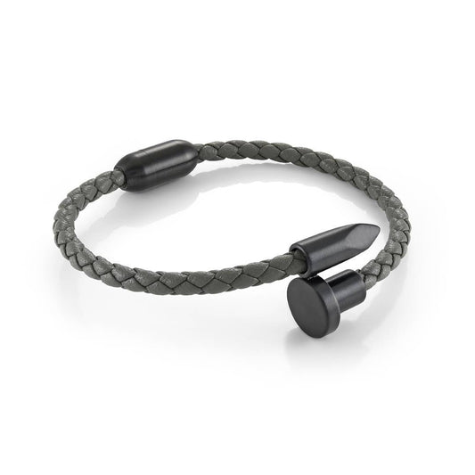 NAIL CLASP LEATHER BRACELET