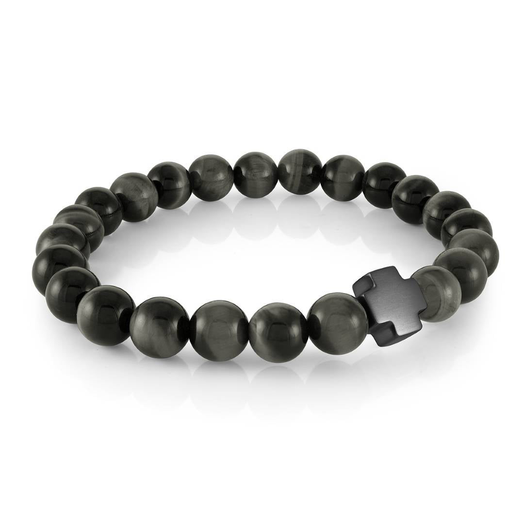 8MM BEADED CROSS BRACELET