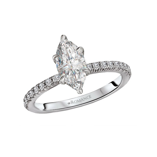 Romance Peg Head Semi-Mount Diamond Ring