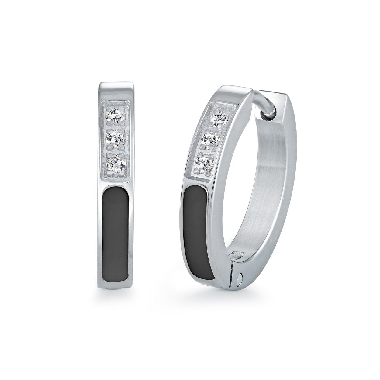 15MM HALF-ETERNITY ENAMEL HOOPS