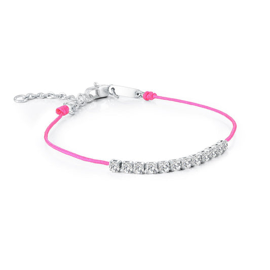 2.5MM-CZ PINK CORD BRACELET