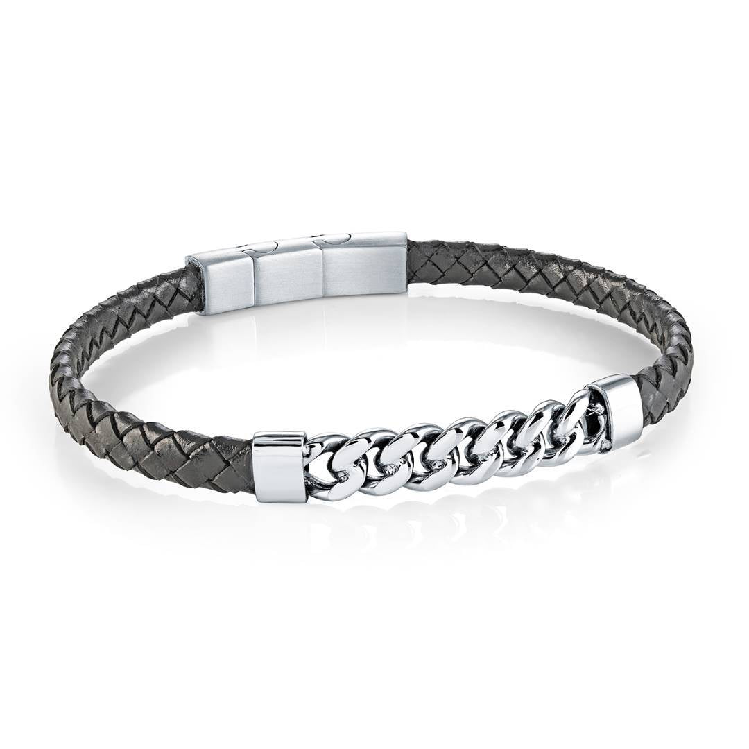 CURB LEATHER BRACELET