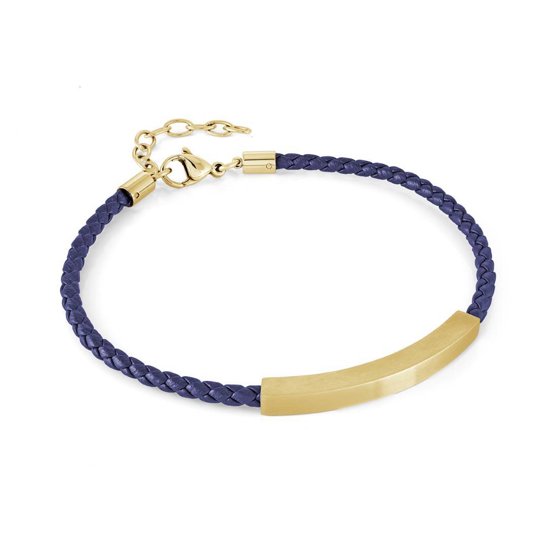 ID PLATE LEATHER BRACELET