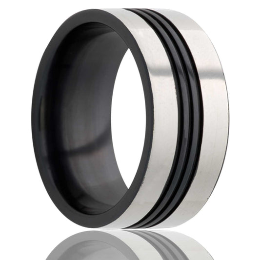 Zirconium Comfort Fit Ring with Polished Finish