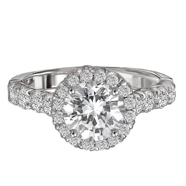 Halo Semi-Mount Diamond Ring