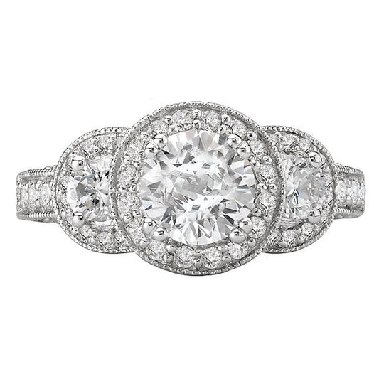 Halo Semi-Mount Diamond Ring