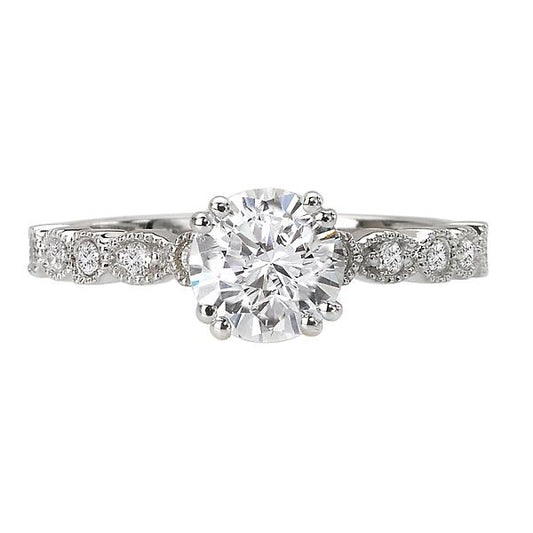 Peg Head Semi-Mount Diamond Ring