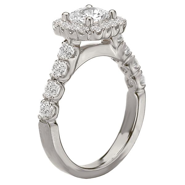 Halo Semi-Mount Diamond Ring