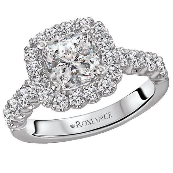 Halo Semi-Mount Diamond Ring