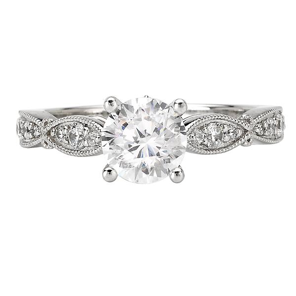 Peg Head Semi-Mount Diamond Ring