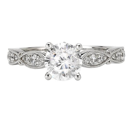 Peg Head Semi-Mount Diamond Ring