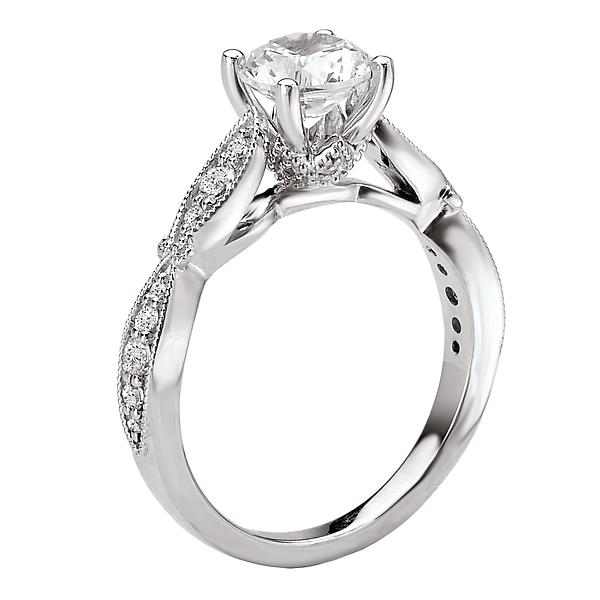 Peg Head Semi-Mount Diamond Ring