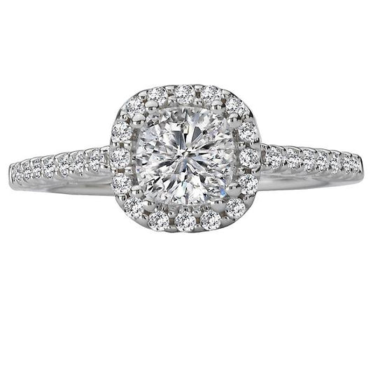 Halo Semi-Mount Diamond Ring