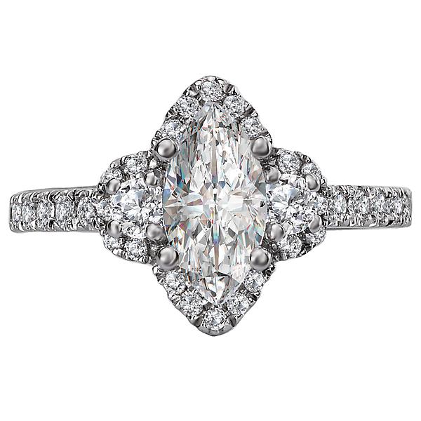 Halo Semi-Mount Diamond Ring