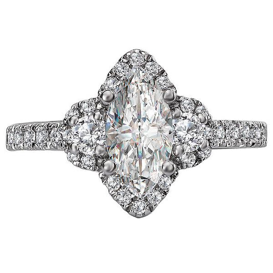 Halo Semi-Mount Diamond Ring