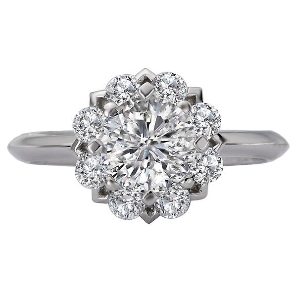 Halo Semi-Mount Diamond Ring