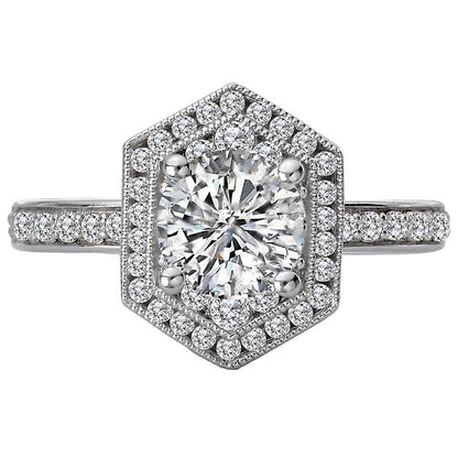 Halo Semi-Mount Diamond Ring