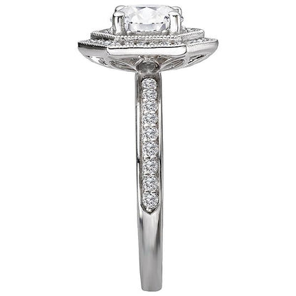 Halo Semi-Mount Diamond Ring