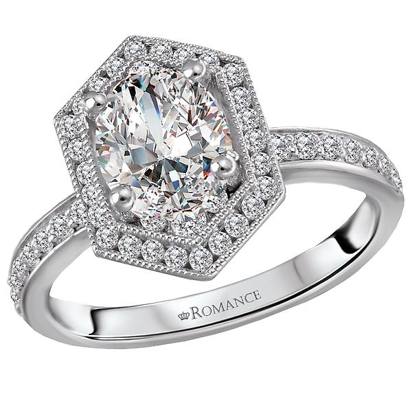 Halo Semi-Mount Diamond Ring