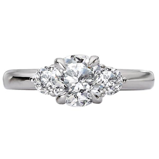 3 Stone Semi-Mount Diamond Ring