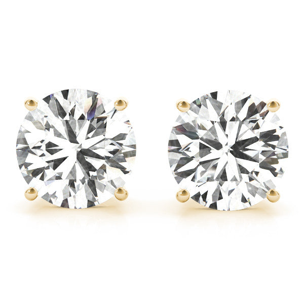 Lab Diamond Stud Earrings Round 4.00 ct. tw. (D-E, VVS) in 14k Gold 4-Prong Basket