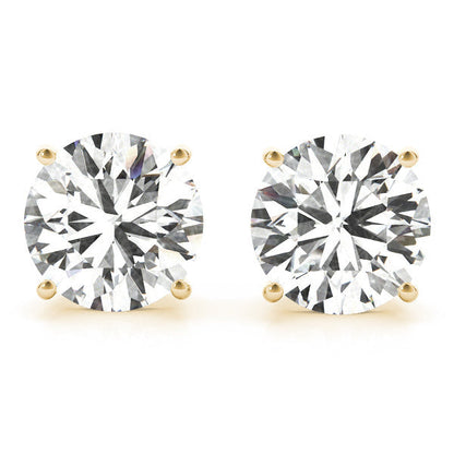 Lab Diamond Stud Earrings Round 3.00 ct. tw. (D-E, VVS) in 14k Gold 4-Prong Basket